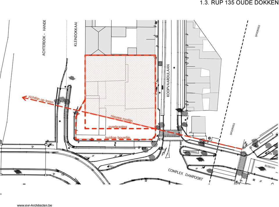 SPOORWEG KOOPVAARDIJLAAN nieuwe rooilijn overkraging