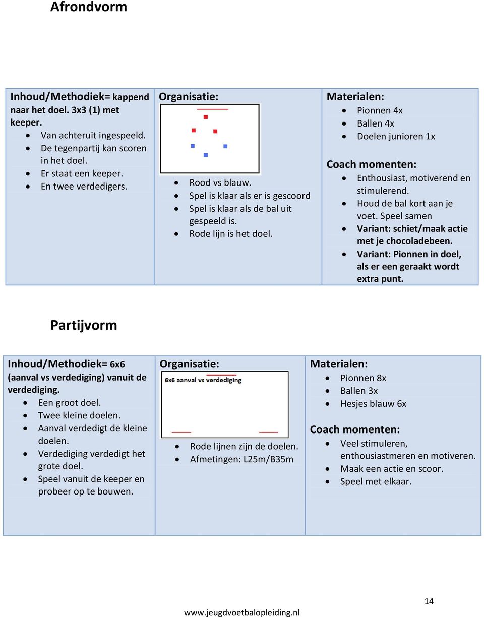 Houd de bal kort aan je voet. Speel samen Variant: schiet/maak actie met je Variant: Pionnen in doel, als er een geraakt wordt extra punt.