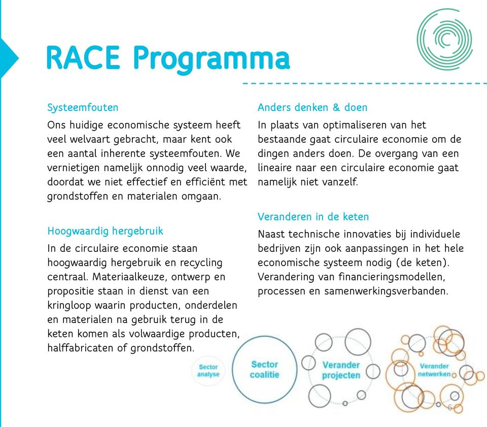 Hoogwaardig hergebruik In de circulaire economie staan hoogwaardig hergebruik en recycling centraal.