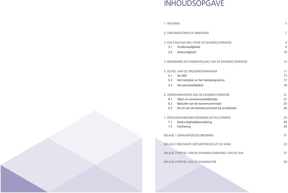 WERKZAAMHEDEN VAN DE EXAMENCOMMISSIE 21 6.1 Taken en verantwoordelijkheden 21 6.2 Besluiten van de examencommissie 25 6.3 De rol van de examencommissie bij accreditatie 26 7.