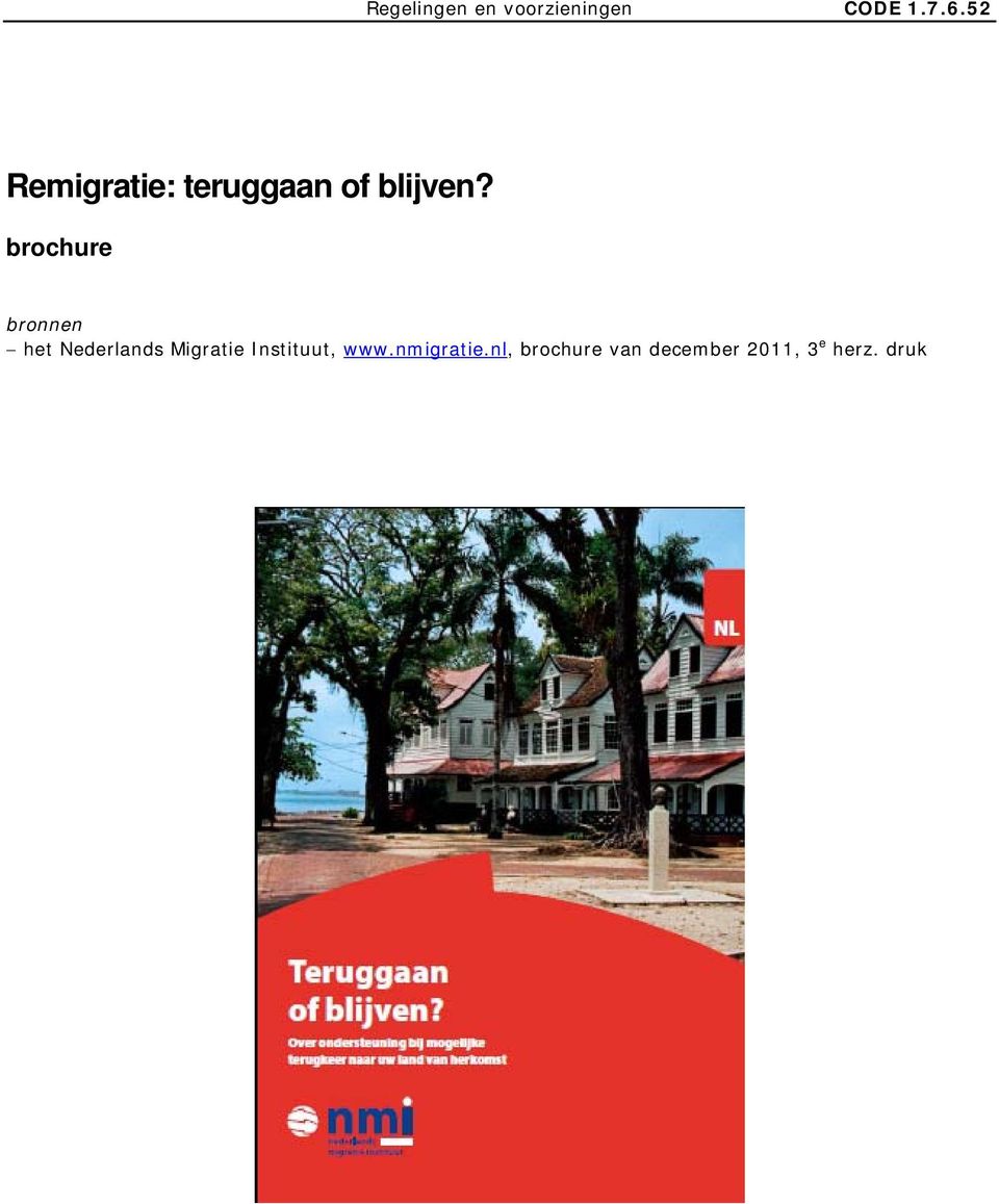 brochure bronnen het Nederlands Migratie