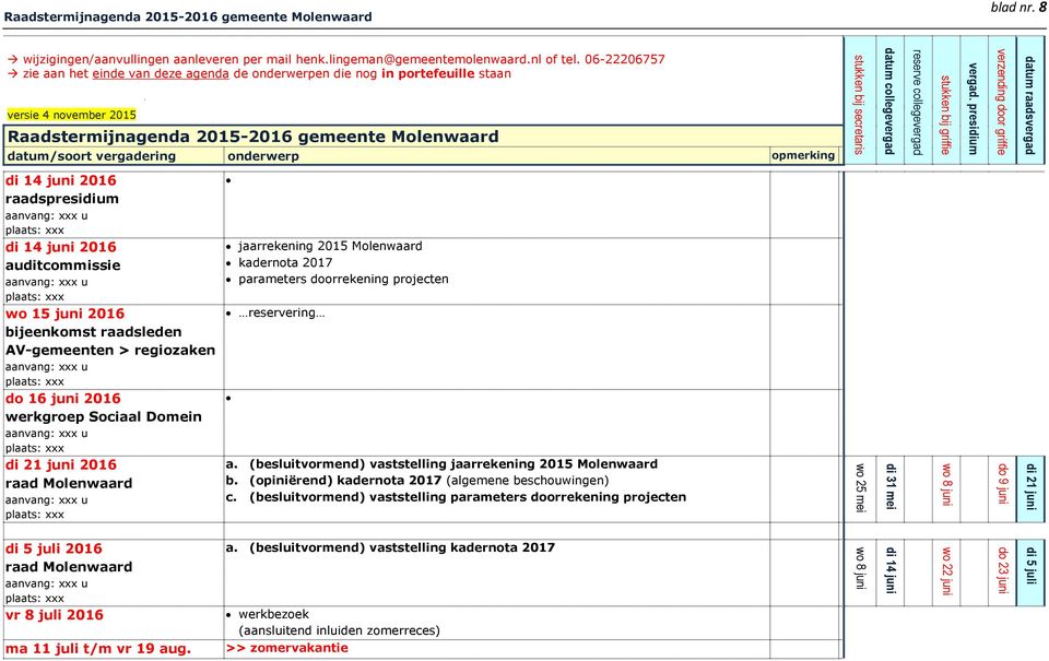 06-22206757 zie aan het einde van deze agenda de onderwerpen die nog in portefeuille staan di 14 juni 2016 di 14 juni 2016 wo 15 juni 2016 bijeenkomst raadsleden AV-gemeenten > regiozaken do 16 juni