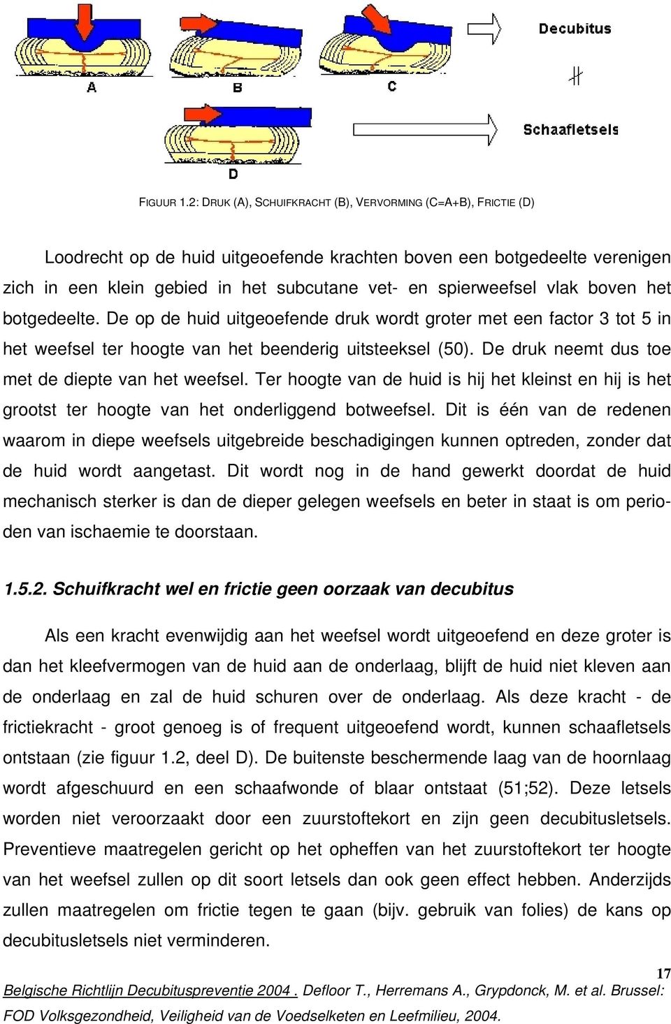 spierweefsel vlak boven het botgedeelte. De op de huid uitgeoefende druk wordt groter met een factor 3 tot 5 in het weefsel ter hoogte van het beenderig uitsteeksel (50).