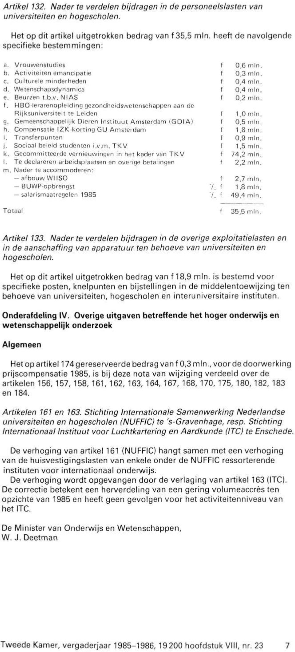 Gemeenschappelijk Dieren Instituut Amsterdam (GDIA) h. Compensatie IZK-korting GU Amsterdam i. Transerpunten j. Sociaal beleid studenten i.v.m. TKV k.