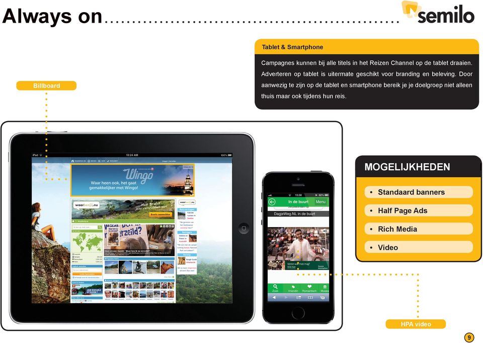 Adverteren op tablet is uitermate geschikt voor branding en beleving.