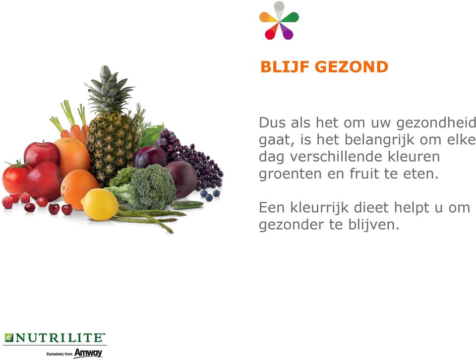 verschillende kleuren groenten en fruit te