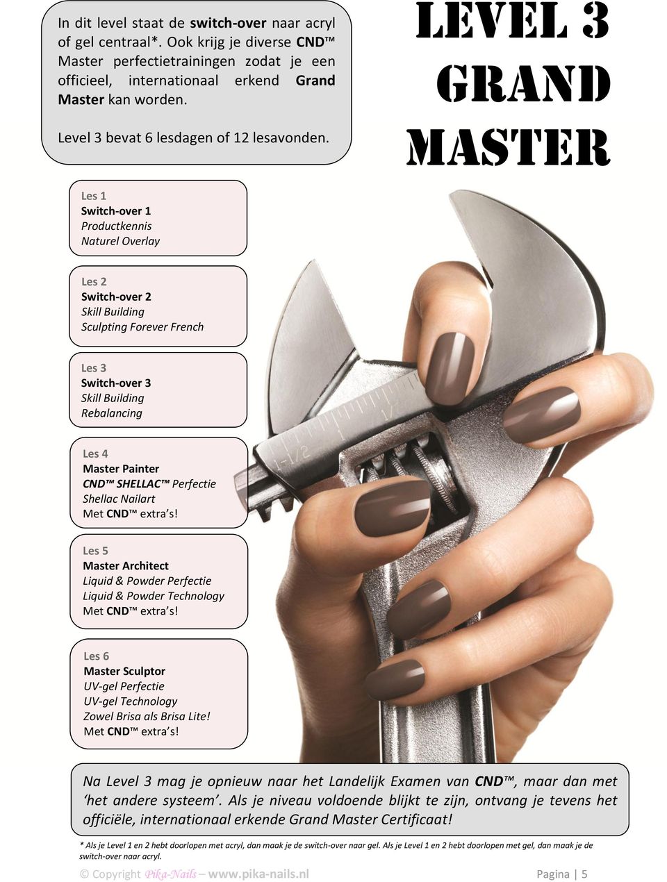 Level 3 Grand Master Les 1 Switch-over 1 Productkennis Naturel Overlay Les 2 Switch-over 2 Skill Building Sculpting Forever French Les 3 Switch-over 3 Skill Building Rebalancing Les 4 Master Painter