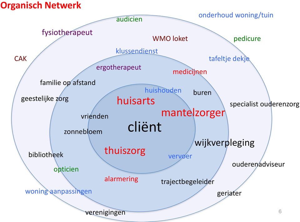 thuiszorg huishouden medicijnen mantelzorger onderhoud woning/tuin pedicure tafeltje dekje buren