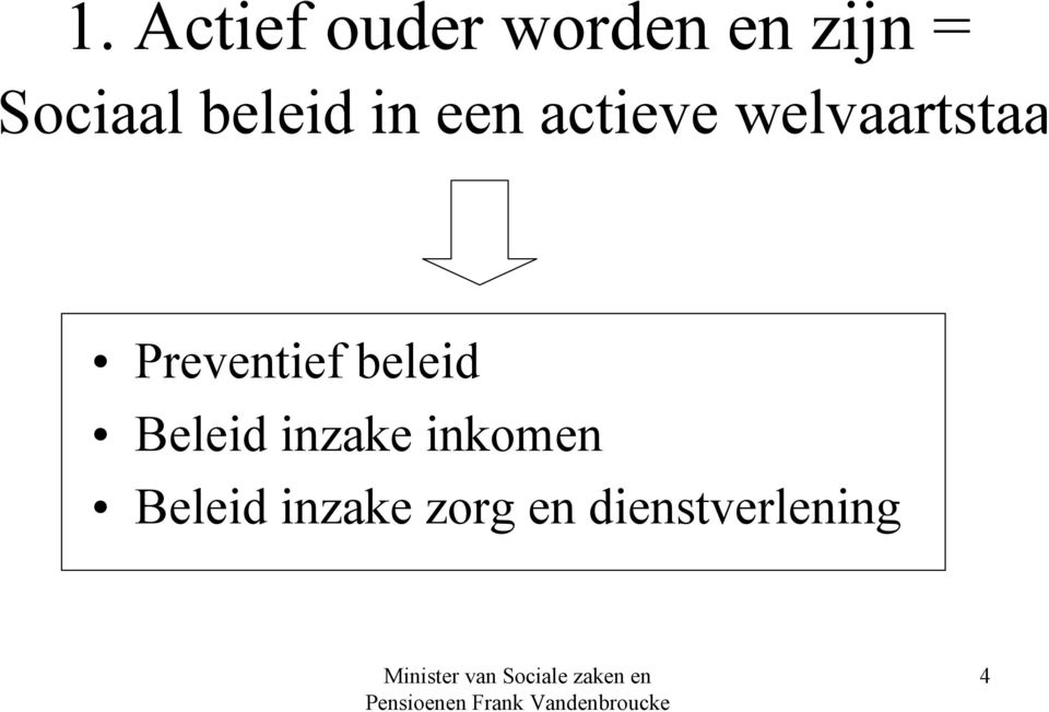 welvaartstaa Preventief beleid Beleid