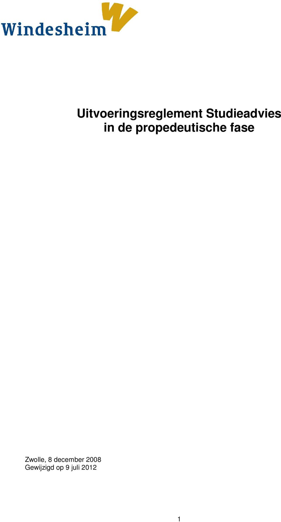 propedeutische fase Zwolle,