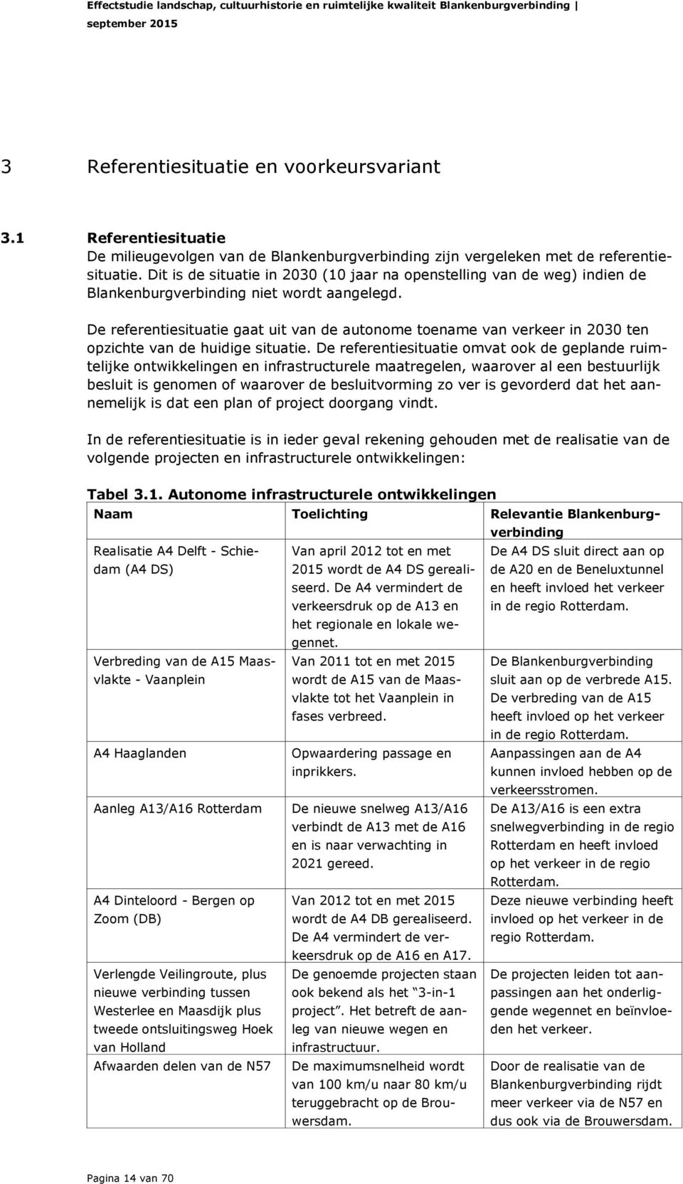 De referentiesituatie gaat uit van de autonome toename van verkeer in 2030 ten opzichte van de huidige situatie.