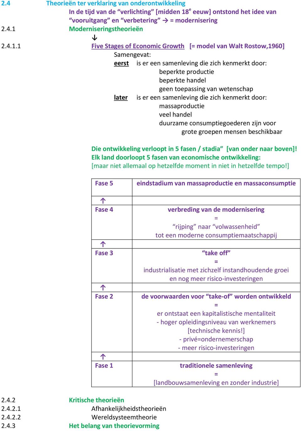 Moderniseringstheorieën 2.4.1.