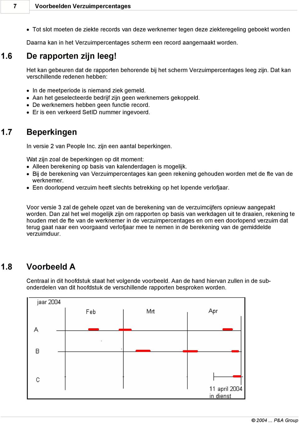 Aan het geselecteerde bedrijf zijn geen werknemers gekoppeld. De werknemers hebben geen functie record. Er is een verkeerd SetID nummer ingevoerd. 1.7 Beperkingen In versie 2 van People Inc.