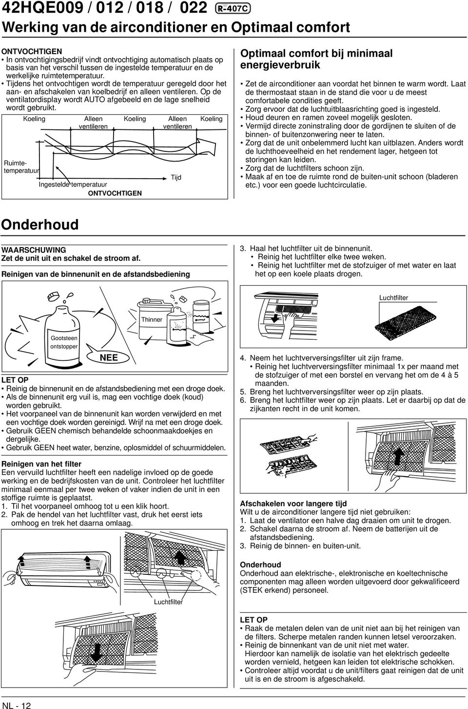 Op de ventilatordisplay wordt AUTO afgebeeld en de lage snelheid wordt gebruikt.