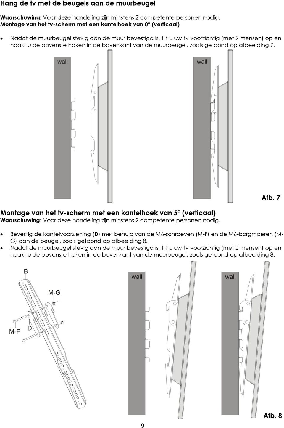 bovenkant van de muurbeugel, zoals getoond op afbeelding 7. Afb.