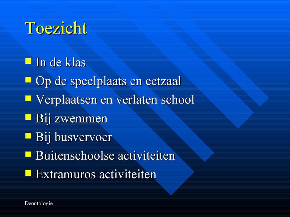 school Bij zwemmen Bij busvervoer