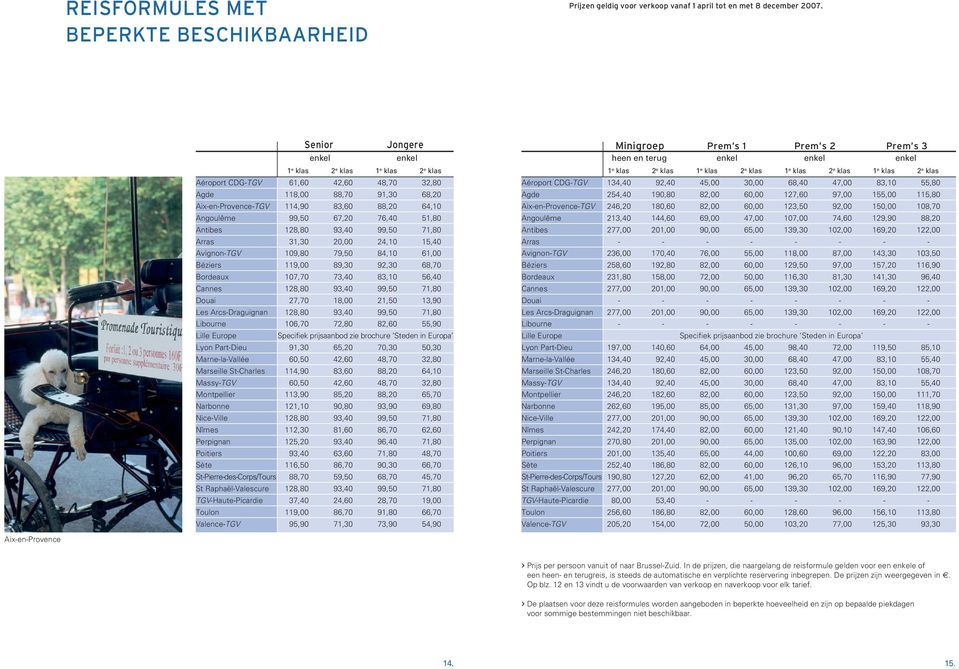 67,20 76,40 51,80 Antibes 128,80 93,40 99,50 71,80 Arras 31,30 20,00 24,10 15,40 Avignon-TGV 109,80 79,50 84,10 61,00 Béziers 119,00 89,30 92,30 68,70 Bordeaux 107,70 73,40 83,10 56,40 Cannes 128,80