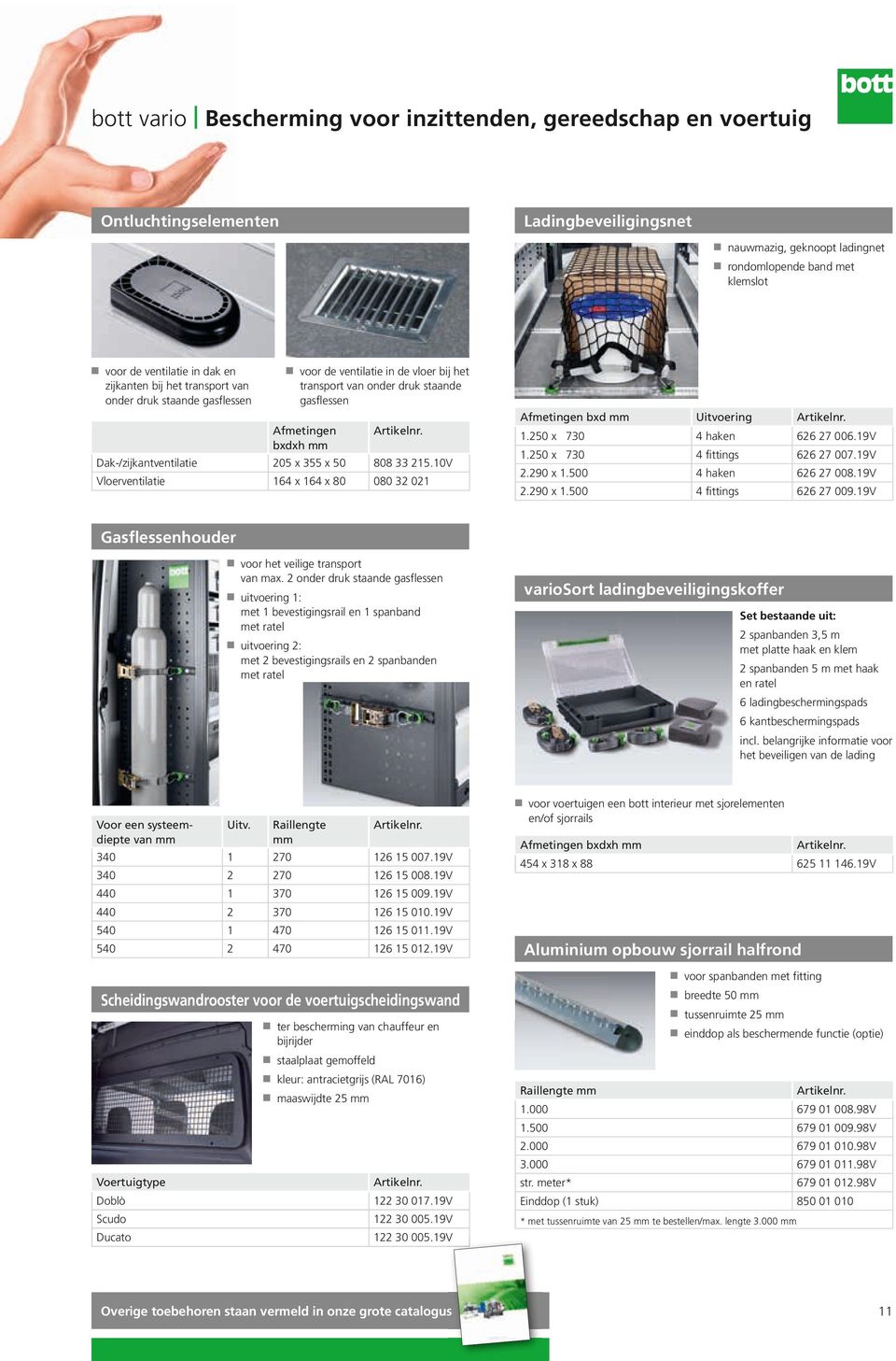 50 808 33 215.10V Vloerventilatie 164 x 164 x 80 080 32 021 Afmetingen bxd mm Uitvoering 1.250 x 730 4 haken 626 27 006.19V 1.250 x 730 4 fittings 626 27 007.19V 2.290 x 1.500 4 haken 626 27 008.