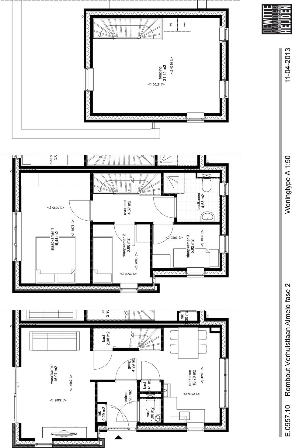 4,29 m2 2660 slaapkamer 2 6,86 m2 overloop 4,67 m2 wc 1,06 m2 0,41 m2 eetkamer 10,70 m2 4280 0,30