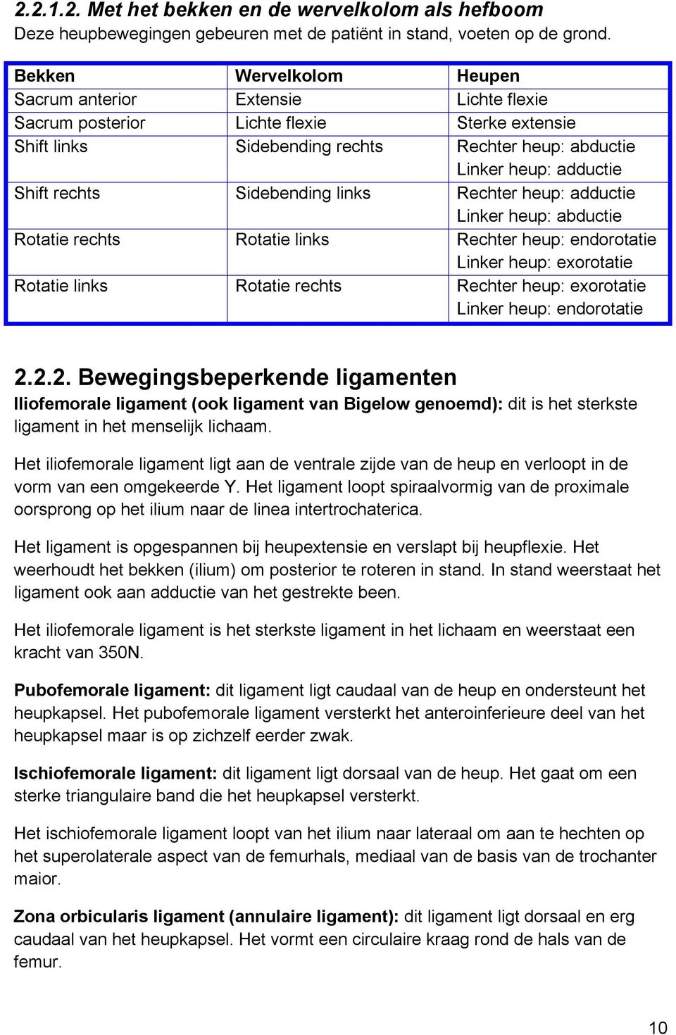 rechts Sidebending links Rechter heup: adductie Linker heup: abductie Rotatie rechts Rotatie links Rechter heup: endorotatie Linker heup: exorotatie Rotatie links Rotatie rechts Rechter heup: