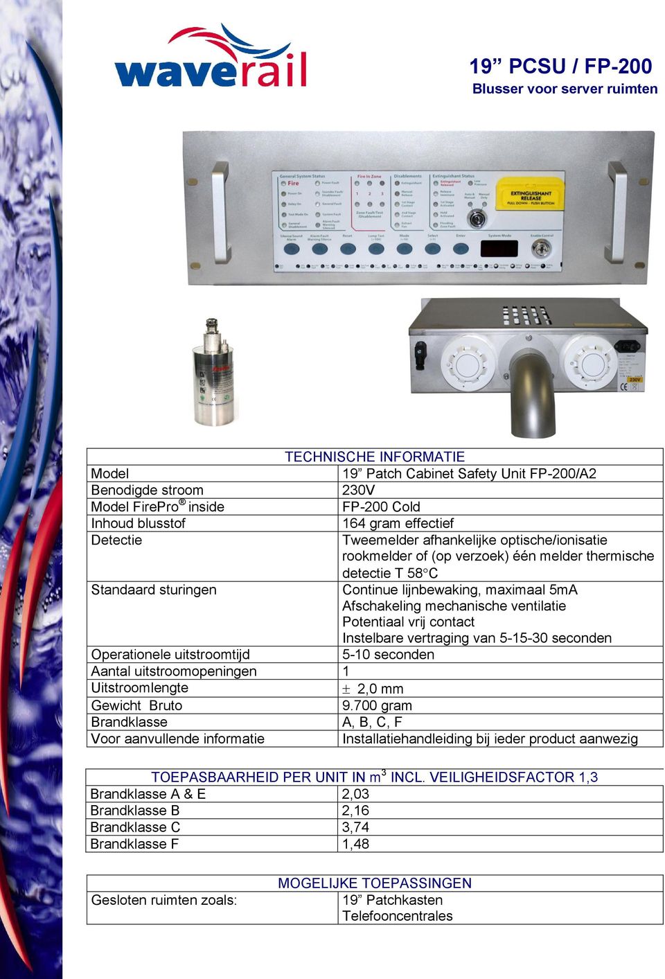 ventilatie Potentiaal vrij contact Instelbare vertraging van 5-15-30 seconden Operationele uitstroomtijd 5-10 seconden Aantal uitstroomopeningen 1 Uitstroomlengte 2,0 mm 9.