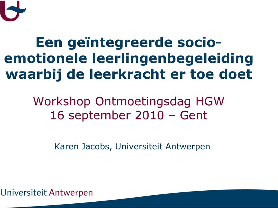 er toe doet Workshop Ontmoetingsdag HGW 16