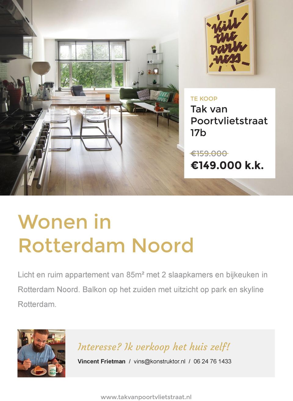 k. Wonen in Rotterdam Noord Licht en ruim appartement van 85m² met 2 slaapkamers en