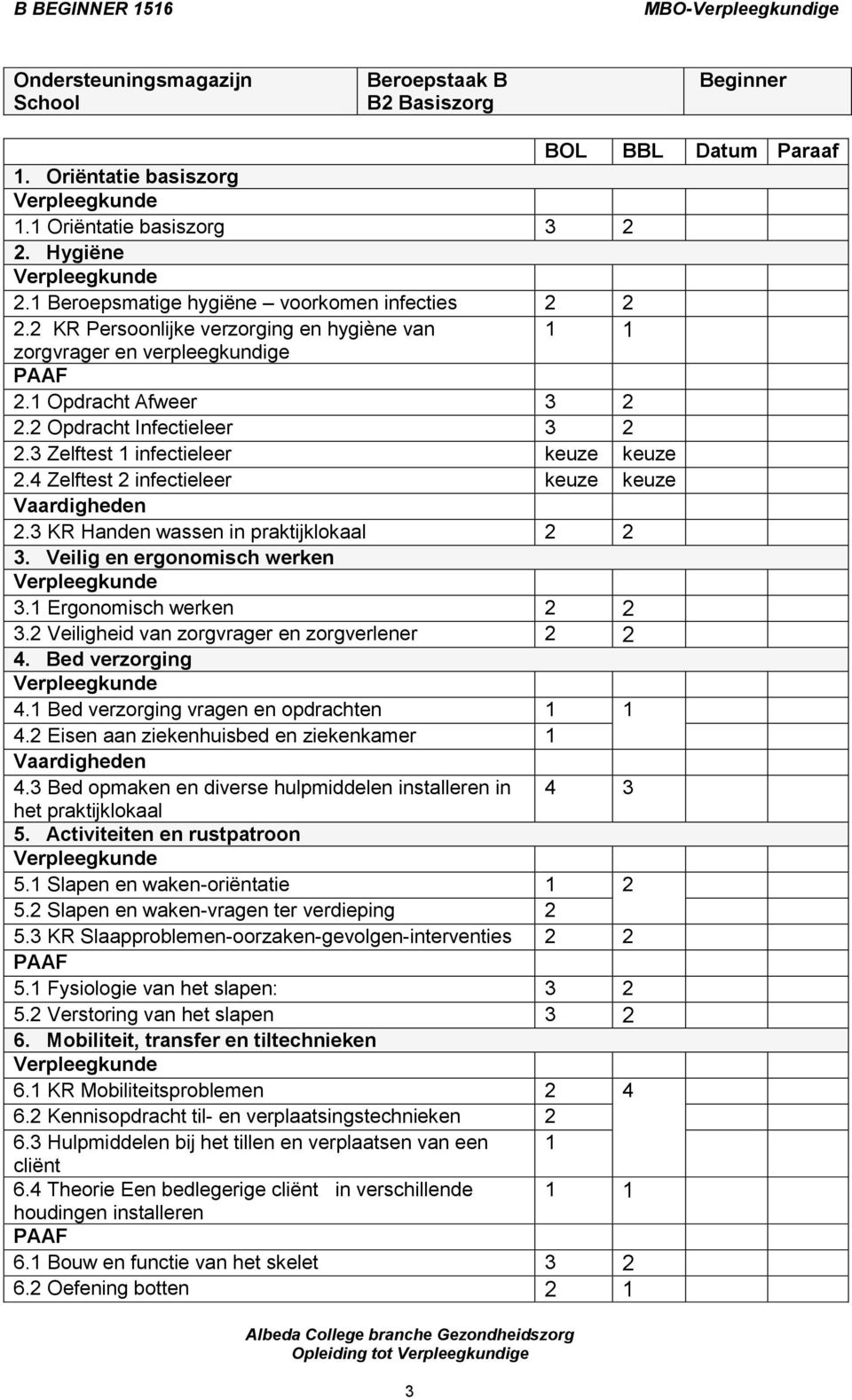 3 Zelftest 1 infectieleer keuze keuze 2.4 Zelftest 2 infectieleer keuze keuze Vaardigheden 2.3 KR Handen wassen in praktijklokaal 2 2 3. Veilig en ergonomisch werken Verpleegkunde 3.