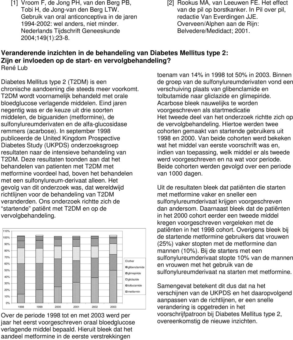 Overveen/Alphen aan de Rijn: Belvedere/Medidact; 2001. Veranderende inzichten in de behandeling van Diabetes Mellitus type 2: Zijn er invloeden op de start- en vervolgbehandeling?