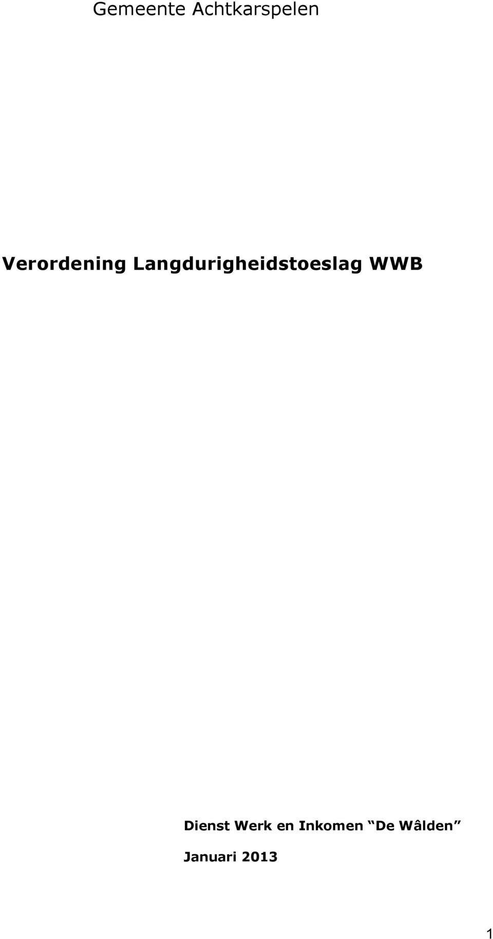 Langdurigheidstoeslag WWB