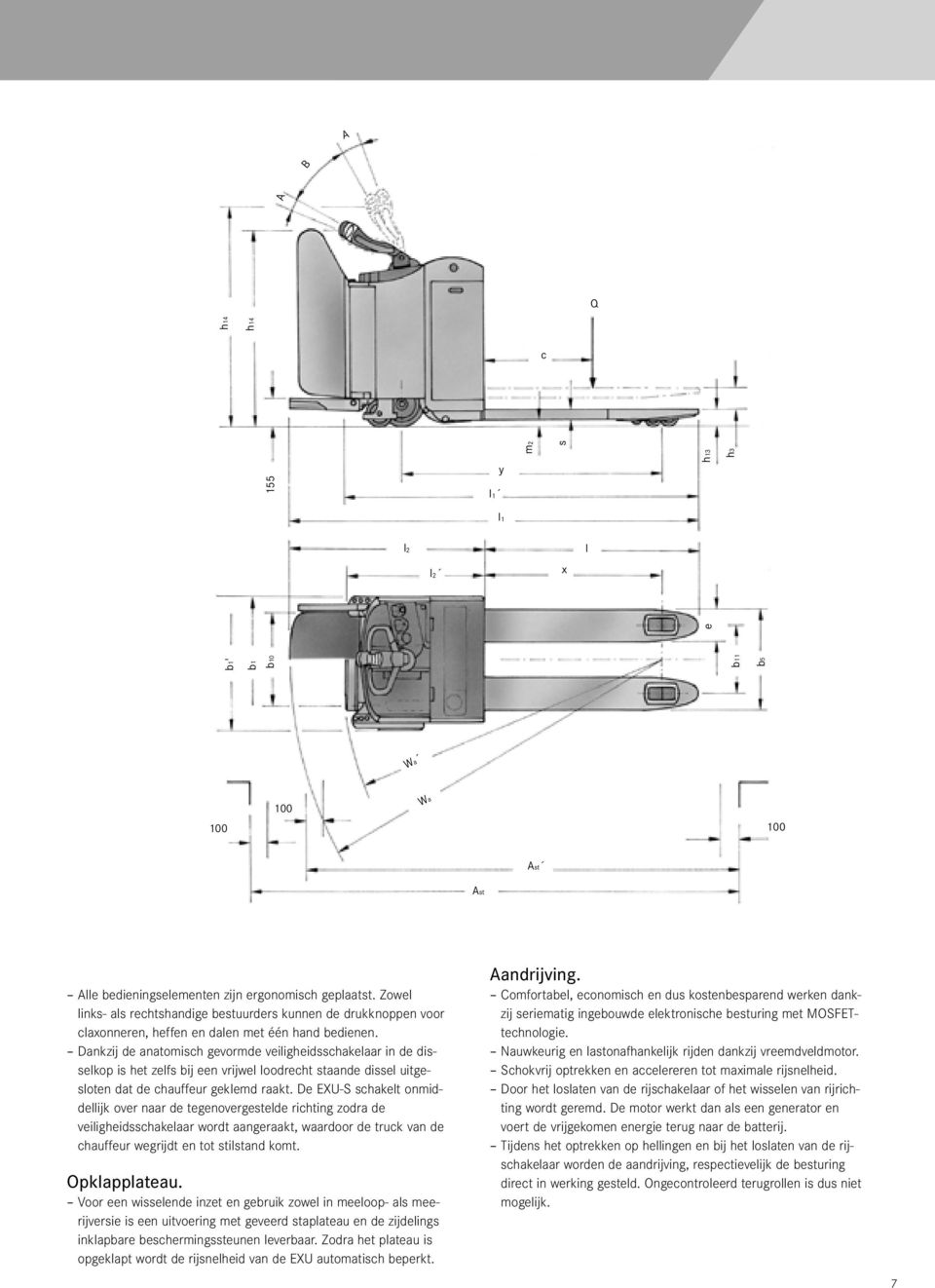 Dankzij de anatomisch gevormde veiligheidsschakelaar in de disselkop is het zelfs bij een vrijwel loodrecht staande dissel uitgesloten dat de chauffeur geklemd raakt.