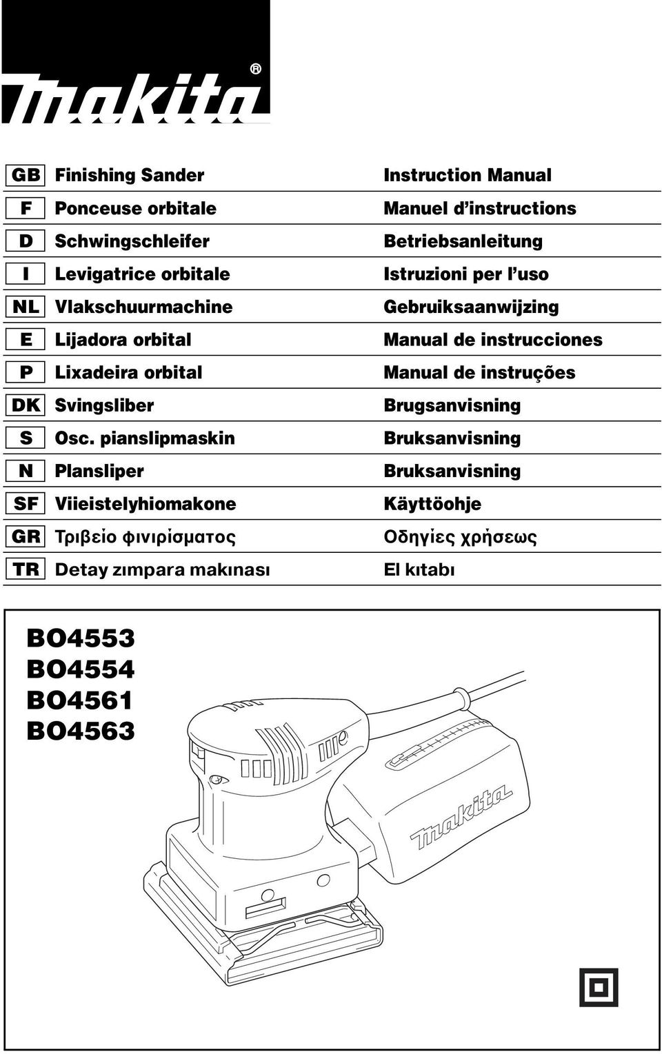 Lixadeira orbital Manual de instruções DK Svingsliber Brugsanvisning S Osc.