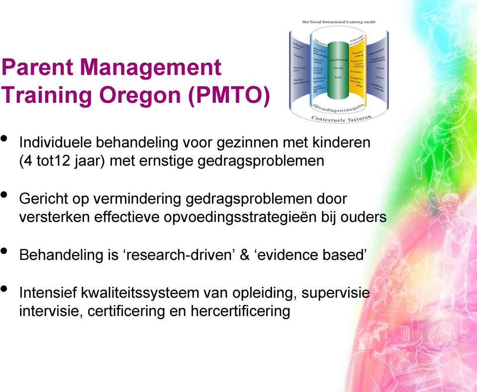 versterken effectieve opvoedingsstrategieën bij ouders Behandeling is research-driven & evidence