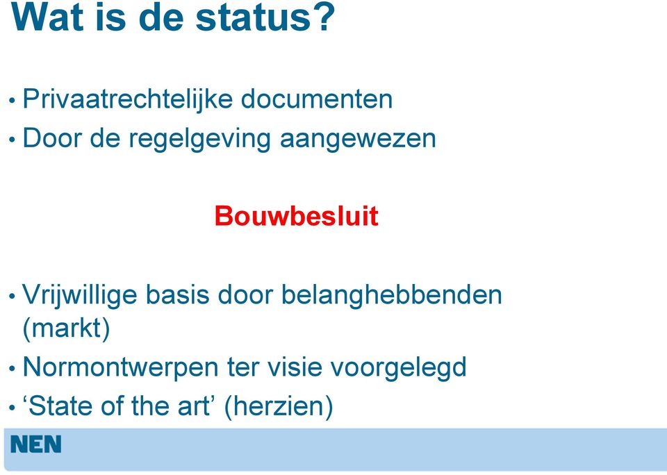 aangewezen Bouwbesluit Vrijwillige basis door