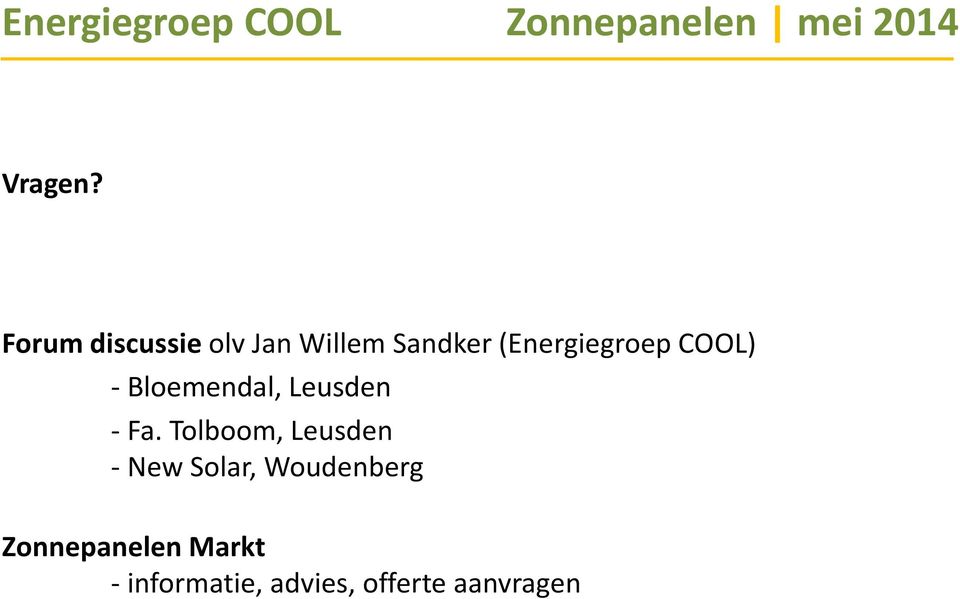 (Energiegroep COOL) - Bloemendal, Leusden - Fa.