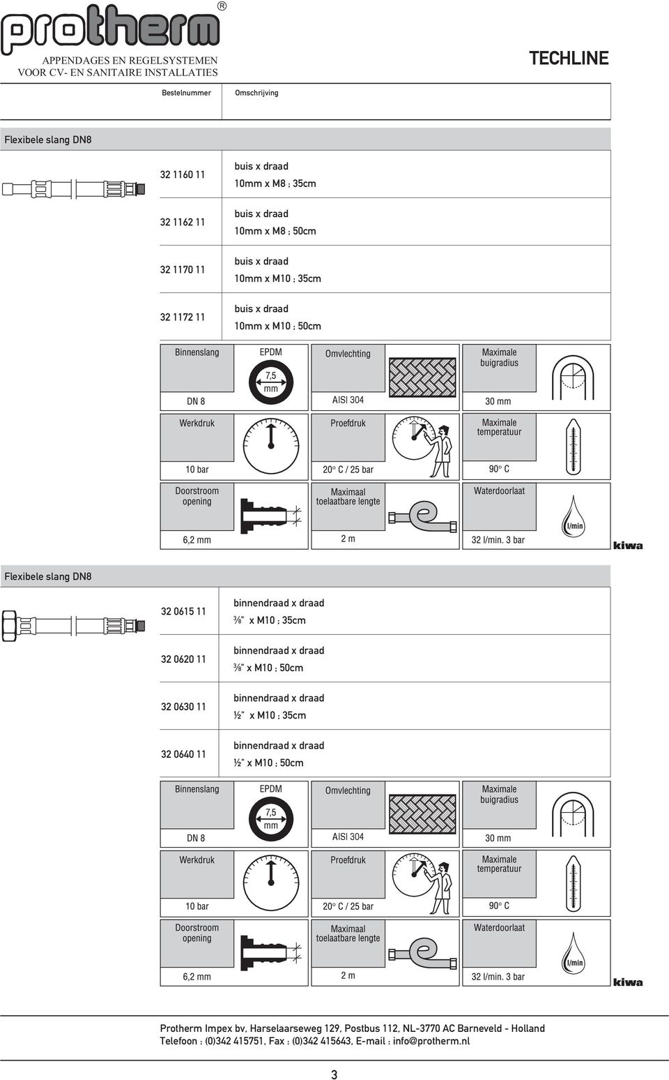 binnendraad x draad 8" x M10 ; 50cm 2 060 11 2 0640 11 binnendraad x draad ½" x M10 ; 5cm binnendraad x draad ½" x M10 ; 50cm Protherm