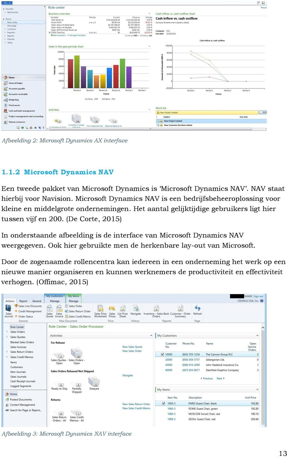 (De Corte, 2015) In onderstaande afbeelding is de interface van Microsoft Dynamics NAV weergegeven. Ook hier gebruikte men de herkenbare lay-out van Microsoft.