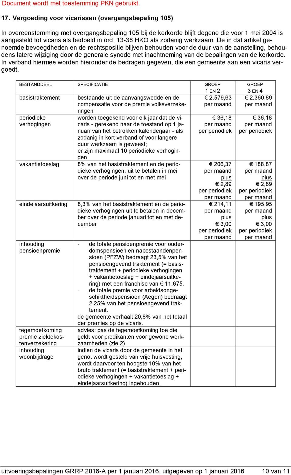 De in dat artikel genoemde bevoegdheden en de rechtspositie blijven behouden voor de duur van de aanstelling, behoudens latere wijziging door de generale synode met inachtneming van de bepalingen van