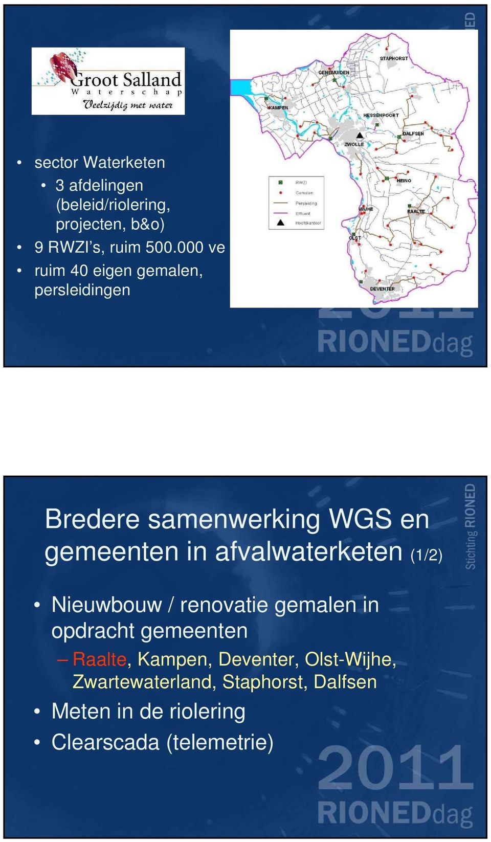 afvalwaterketen (1/2) Nieuwbouw / renovatie gemalen in opdracht gemeenten Raalte, Kampen,