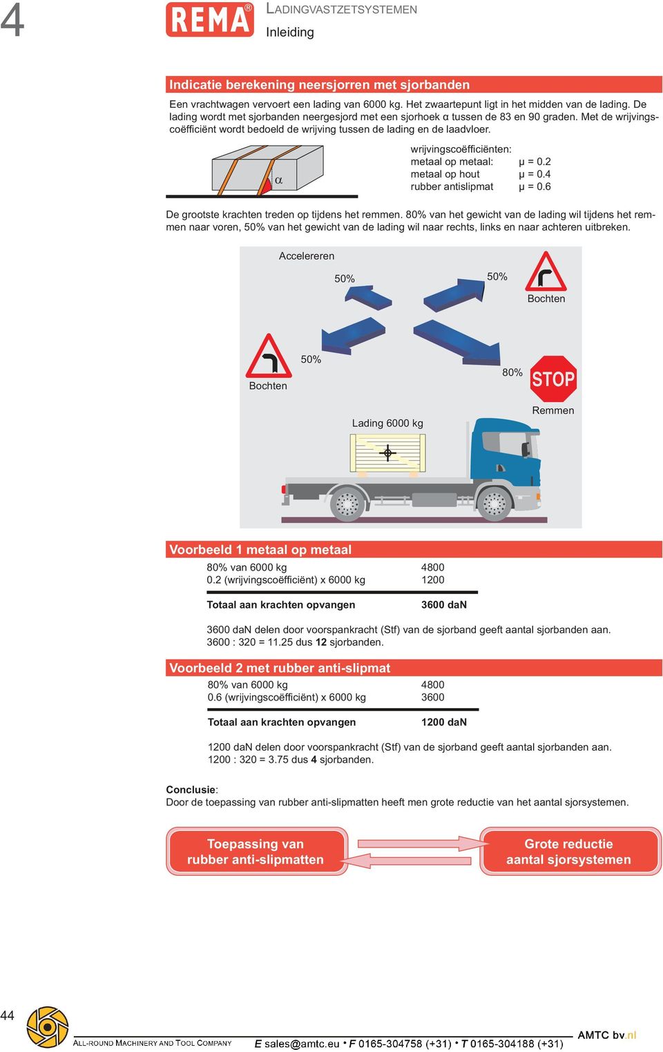 Accelereren 50% 50% Bochten Bochten 50% 80% Remmen Voorbeeld 1 metaal op metaal Totaal aan krachten opvangen 4800 1200 3600 dan 12 sjorbanden.