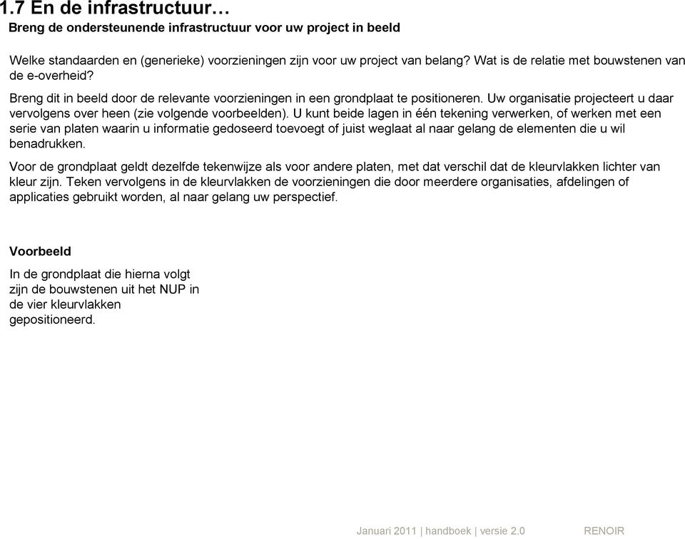 Uw organisatie projecteert u daar vervolgens over heen (zie volgende voorbeelden).