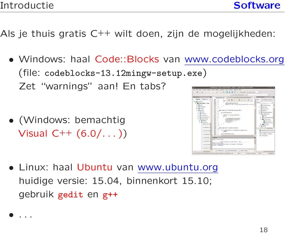 exe) Zet warnings aan! En tabs? (Windows: bemachtig Visual C ++ (6.0/.