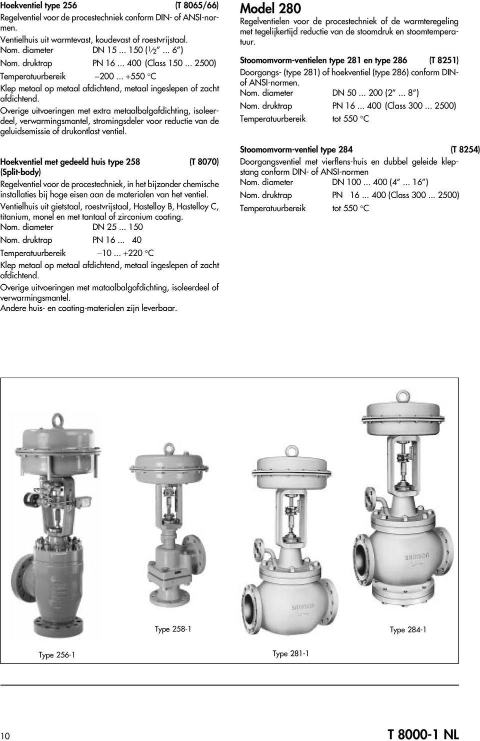 Model Pneumatische en elektrische regelventielen. Overzichtsblad. Uitgave  oktober T 8250 t/m T Overzicht ventielmaterialen - PDF Gratis download