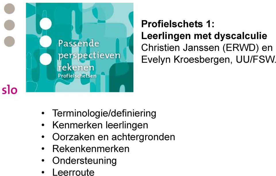 Ondersteuning Leerroute Profielschets 1: Leerlingen