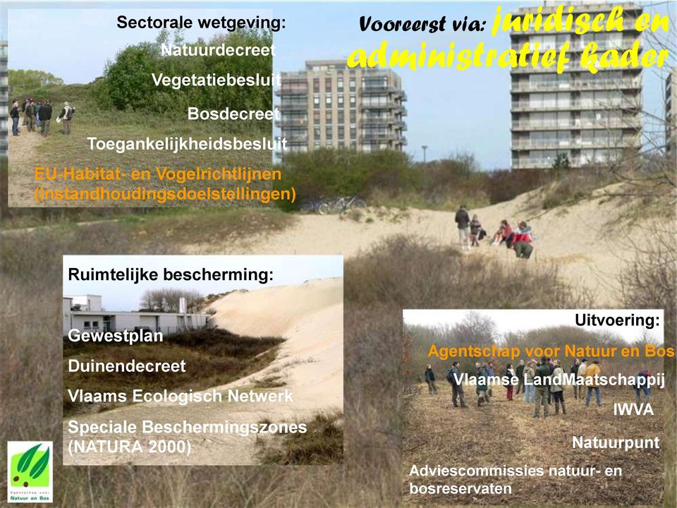 Ruimtelijke bescherming: Gewestplan Duinendecreet Vlaams Ecologisch Netwerk Speciale Beschermingszones (NATURA