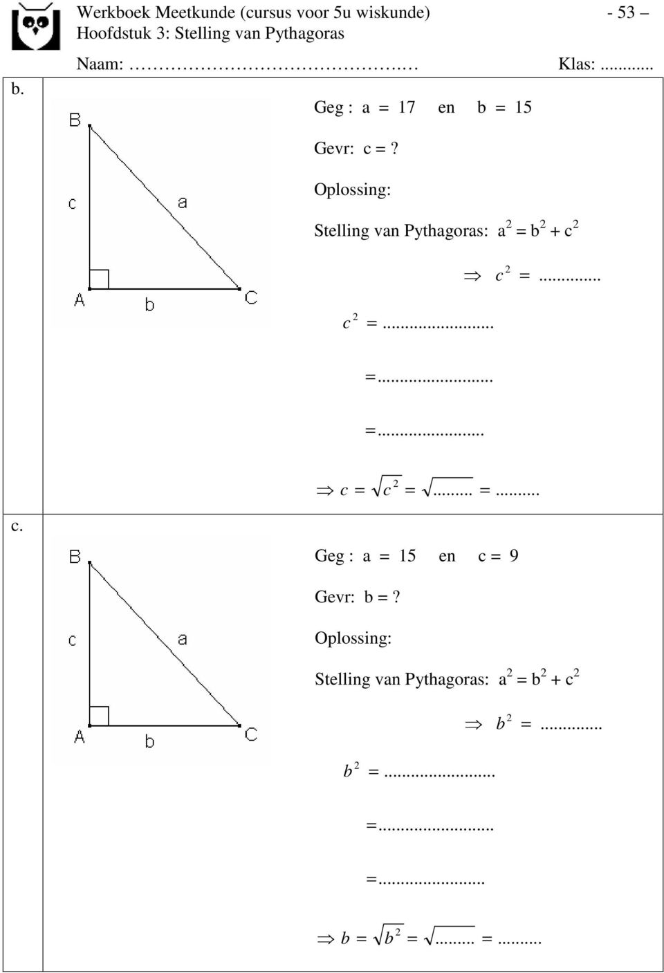 Hoofdstuk 3: De stelling van Pythagoras - PDF Gratis download