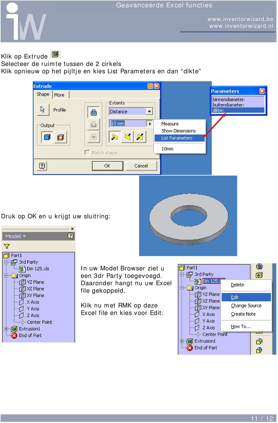 sluitring: In uw Model Browser ziet u een 3dr Party toegevoegd.