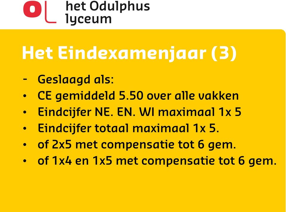 WI maximaal 1x 5 Eindcijfer totaal maximaal 1x 5.