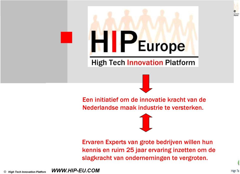 slagkracht van ondernemingen te vergroten. High Tech Innovation Platform: Experienced WWW.