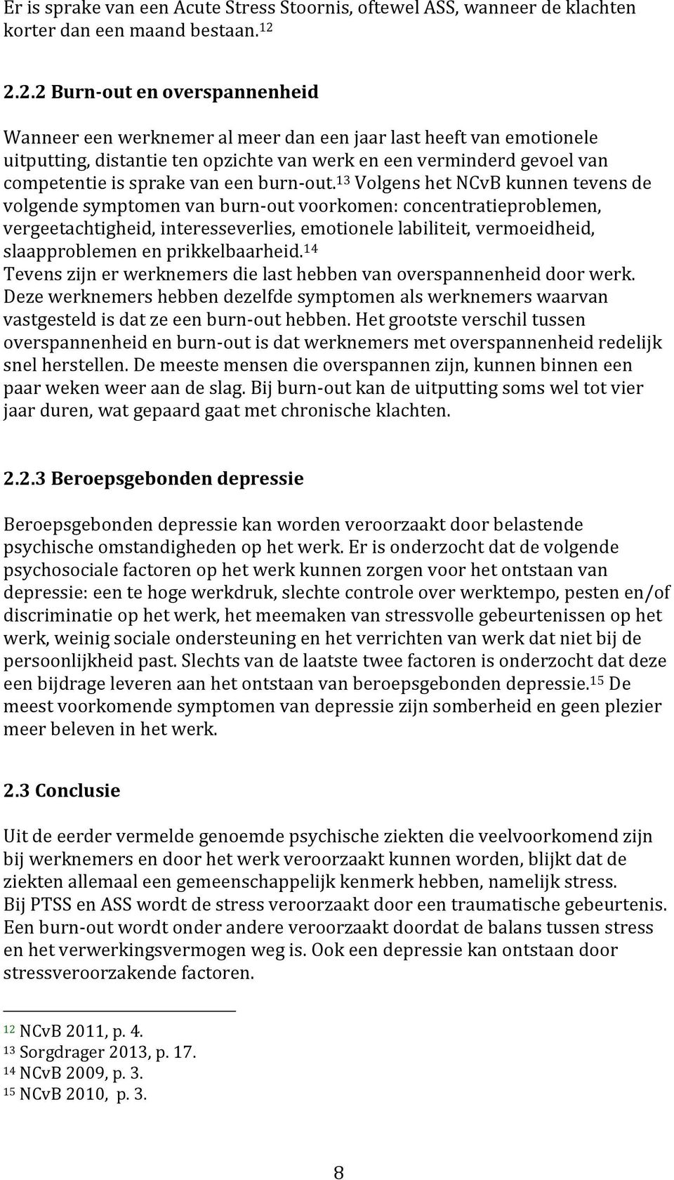 van een burn-out.